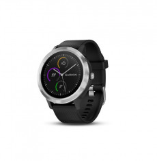 Ceas Smartwatch Garmin vivoactive 3 GPS Argintiu curea silicon neagra foto