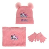 Set caciulă și fular circular roz Hello Kitty pentru copii, CMCLASS