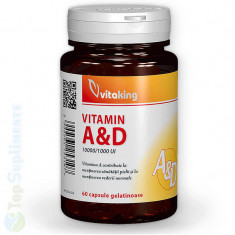 Vitamina A+D 60cps. (ochi, oase, muschi, imunitate) Vitaking foto