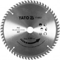 YATO Disc circular aluminiu, 185 x 2.5 x 20 mm, pentru taiere PVC foto