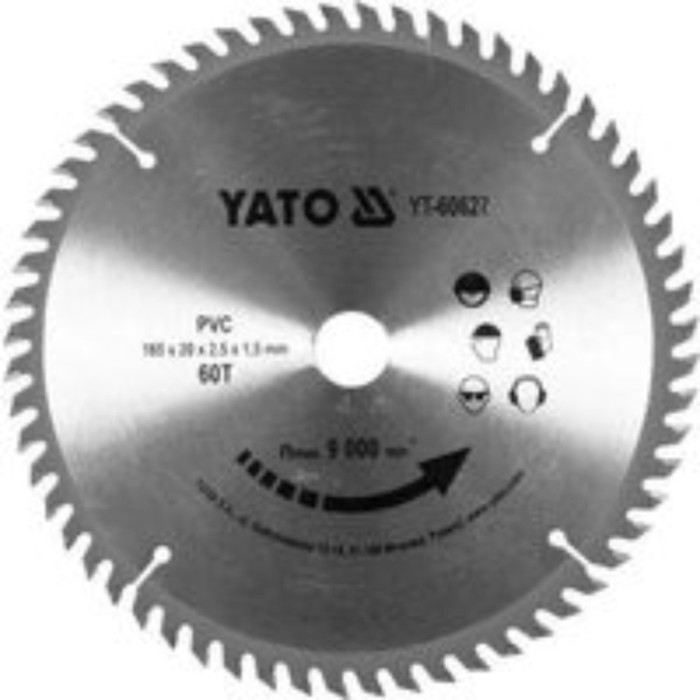 YATO Disc circular aluminiu, 185 x 2.5 x 20 mm, pentru taiere PVC