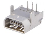 Soclu USB Mini AB 5-Pin 90&deg; pentru PCB