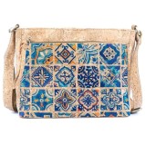 Geanta crossbody din pluta naturala cu imprimeu portughez Azulejos