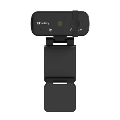 Camera web Pro+Sandberg, 4K, 3264 x 2448 px, microfon incorporat, indicator LED, Negru foto