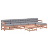 Set mobilier de gradina cu perne, 7 piese, lemn masiv douglas