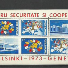 Romania MNH 1973 - Conferinta pentru Securitate in Europa - LP 833 a - bloc
