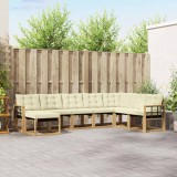 vidaXL Set Canapele Exterior 8 Piese Alb Crem Lemn Acacia Textilene Gradina