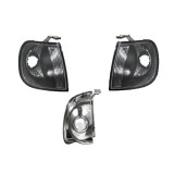 Lampa semnalizare fata VW Polo (6n) Hatchback, 10.1994-08.1999, partea Stanga+Dreapta, Fata, negru, transparent; tuning; Omologare: ECE, Taiwan, Rapid