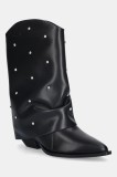 GOE ghete de piele culoarea negru, cu toc drept, SS2N4217 BLACK