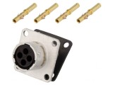 Conector Circular 4 PIN Mamă Crimpat RT360 Aur