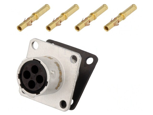 Conector Circular 4 PIN Mamă Crimpat RT360 Aur