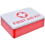 Cutie Metalică Medicamente, Model Prim Ajutor, Dimensiuni 20x13x5cm, Alb/Roșu, Oem