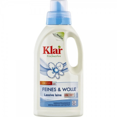 Detergent Lichid pentru Rufe Delicate si Lana Bio 500ml Klar foto