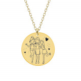 Sisters - Colier personalizat din argint 925 placat cu aur galben 24K pentru surori - Banut, Bijubox
