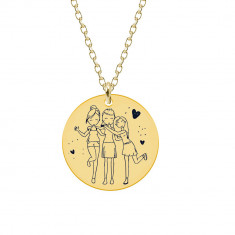 Sisters - Colier personalizat din argint 925 placat cu aur galben 24K pentru surori - Banut