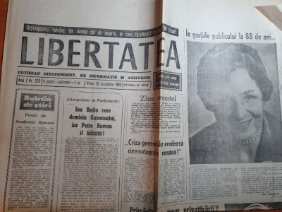 ziarul libertatea 26 octombrie 1990-ion ratiu cere demisia guvernului foto