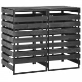 Cumpara ieftin Magazie de pubele dublă 140x75x121 cm, lemn masiv de pin vopsit