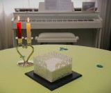 Suport Servetele Masa Elegant Sticla Acrilica si Lemn 12x12cm, Decorativ, Functional, Durabil, Restaurant, Casa