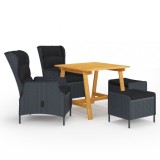 vidaXL Set mobilier de grădină, 5 piese, gri &icirc;nchis