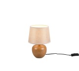 Veioza/Lampa de masa LUXOR, bej/lemn, dulie E14 -TRIO