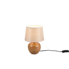 Veioza/Lampa de masa LUXOR, bej/lemn, dulie E14 -TRIO