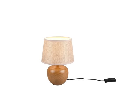 Veioza/Lampa de masa LUXOR, bej/lemn, dulie E14 -TRIO foto