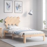 vidaXL Cadru de pat cu tăblie, 90x200 cm, lemn masiv