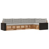 vidaXL Set de canapele de exterior 5 pcs Natural și gri deschis 3383364