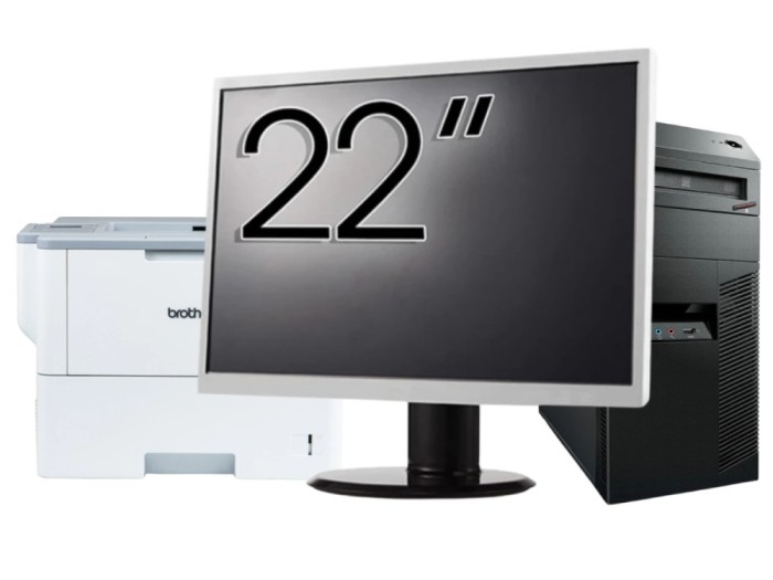 Pachet Calculator Lenovo Thinkcentre M92p Tower, Intel Core i5-3470 3.20GHz, 4GB DDR3, 250GB SATA, DVD-RW + Monitor 22&amp;quot; &amp; Imprimanta Brother HL-L