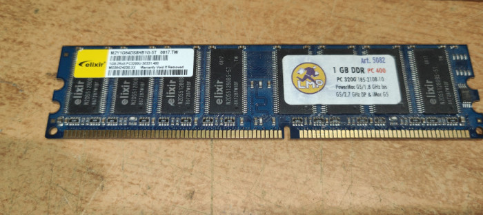 Ram PC elixir 1GB DDR PC3200 M2Y1G64DS8HB1G-5T