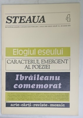 STEAUA , REVISTA BILUNARA A UNIUNII SCRIITORILOR , NR. 4 , 1971 foto