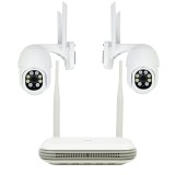 Kit supraveghere video wireless PNI House WiFi800 NVR si 2 camere PNI IP840 de exterior, 8MP, 4K, IP65