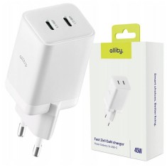 Incarcator Retea Allity ATC-01-45WCC GaN PD QC 2x USB-C 1x USB-A 45W Alb