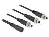 Cablu alimentare DC 5,5/2,1 mufă x3, soclu 0,5m, 2A, 30V - DELOCK