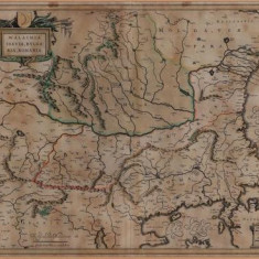 Gerard Mercator, Walachia, Servia, Bulgaria, Romania - Harta, Gravura, cca. 1645