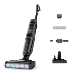 Aspirator vertical cu spalare Rowenta X-Clean 4 GZ5035WO, 200W, 425 RPM, Autonomie 50 minute, Baza de incarcare, Compatibil cu detergentii, Functie au