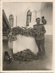 A532 Fotografie militar roman poligon trageri artilerie Dadilov 1935 poza veche foto