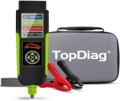 Tester auto Topdiag BT400 4 in 1, test baterie, tensiune pini OBD2, pierderi curent, asistenta inlocuire acumulator, cranking, incarcare, 12V/24V