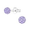 Cercei Argint 925 Violet cu Cristale, Minge, Surub. Cercei Femei, BV39278-10