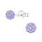 Cercei argint, in forma de minge cu cristale Violet, BV39278-10