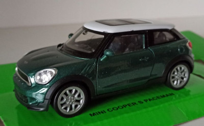 Macheta Mini Cooper S Paceman 2013 verde - Welly 1/36 foto