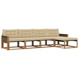 vidaXL Set de canapele de exterior cu pernă 5 pcs Natural și Bej 3381357