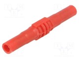 Conector banană 4mm soclu 15A 1kV roşie nichelat MUELLER ELECTRIC