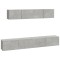 Set dulap TV, 4 piese, gri beton, lemn prelucrat