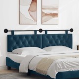 vidaXL Cap de pat suspendat Pe perete albastru 170 x 55 x 7 cm Catifea 42032174