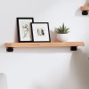 vidaXL Raft Perete Maro Stejar Masiv 60x10x4 cm, Margini Naturale, Blat Baie/Birou, Rustic