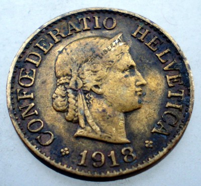 F.284 ELVETIA 10 RAPPEN 1918 ALAMA foto