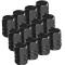 Set 12 Capace Hexagonale pentru Valva Auto, Aliaj Aluminiu, Lungime 1.8 cm, Negru