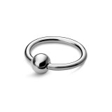 Piercing Ureche Circular Argintiu 1.2x8x3mm, Bilă Simplă, Oțel Chirurgical, Spr&acirc;nceană/San/Intim