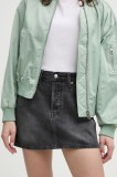 Levi&#039;s fusta jeans culoarea gri, mini, drept